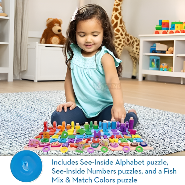 "Wooden Puzzle Sorting Learning Board Toys"