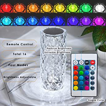 "Crystal Touch Table Lamp with Remote"