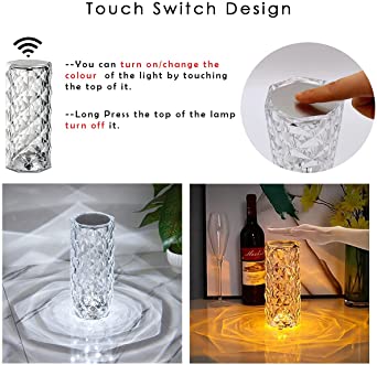 "Crystal Touch Table Lamp with Remote"