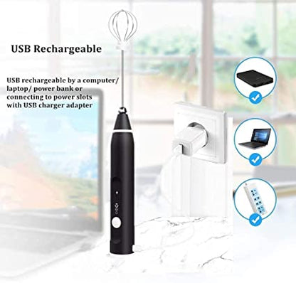 "Quick-Froth Rechargeable Electric Coffee Mixer & Egg Beater