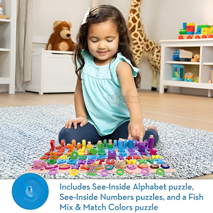 "Wooden Puzzle Sorting Learning Board Toys"